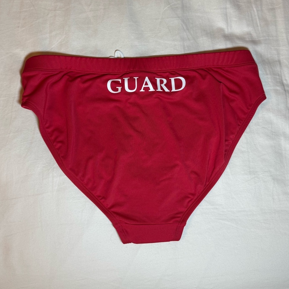 Red Lifeguard‎ Bikini Bottoms Guard Print Rise Aquatics XXL Womens